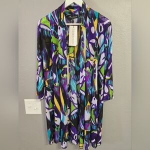 Creation Abstract Print Open Cardigan Size XXL